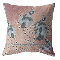 Palacedesigns 16 in. Dusty Pink Boho Bird Indoor & Outdoor Throw Pillow Blue & Muted Magenta PA3099502